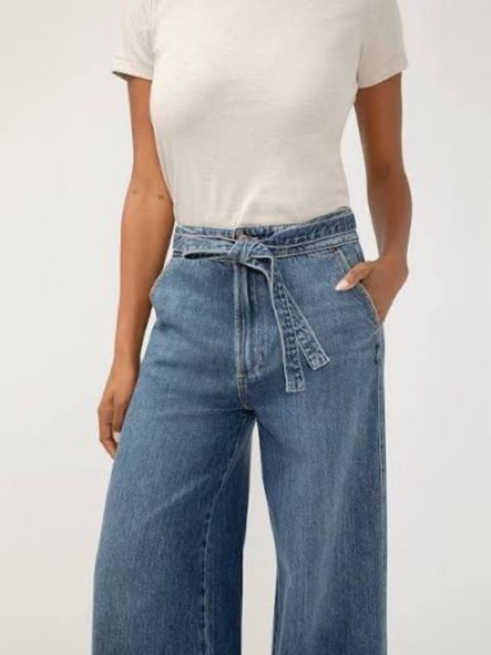 Rewash Wide Leg Jeans in Medium Blue Wash